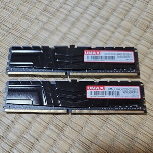 UMAX製 パソコンメモリ　 DDR4　32GB 　2枚　2666mhz　動作未確認　ジャンク