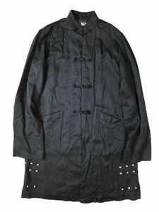 (D) BLACK COMME des GARCONS ブラックコムデギャルソン 17AW コレクション着用 ポリエステル スタッズ チャイナ コート S ジャケット