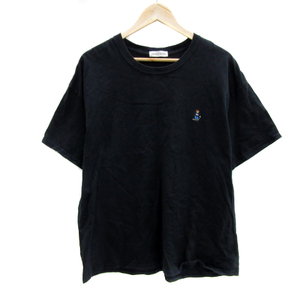 フリークスストア FREAKS STORE Tシャツ カットソー 半袖 ラウンドネック ワンポイント刺繍 大きいサイズ XL 黒 ブラック /YS36 レディース