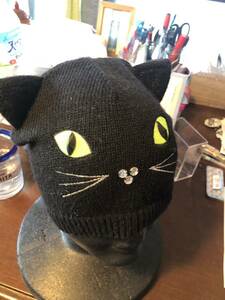 H&M ニット帽黒猫CAT帽子