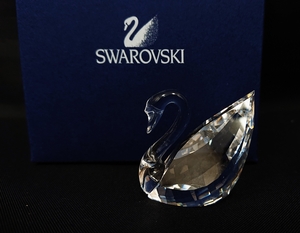 【美品】Swarovski スワロフスキー アイコン スワン 置物 クリスタル 277531 AM-0427★30