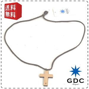 GDC ジーディーシー クロスウッドネックレス ベージュ 十字架 ペンダント レザー 革ひも アクセサリー メンズ レディース 送料無料