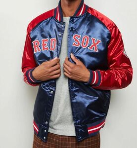 USA正規品【XS】 ミッチェル&ネス Mitchell&Ness ボストン Boston レッドソックス Redsox サテン スタジアムジャンパー MLB スタジャン