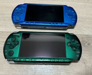 SONY PSP 3000 本体 ブルー グリーン 2台 セット　プレイステーションポータブル プレステ PlayStation Portable まとめ売り 送料無料