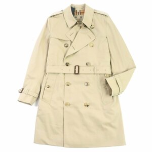 未使用品▼BURBERRY バーバリー 裏地ノバチェック柄 ロゴ入りボタン トレンチコート ベージュ 48 イングランド製 正規品 メンズ