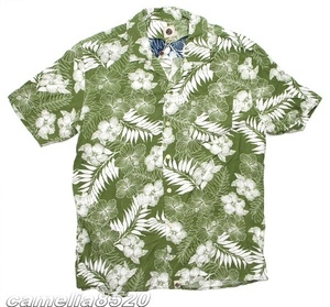 プリティーグリーン Pretty Green 半袖 シャツ Jupiter Shirt グリーン / ホワイト 植物柄 花柄 EU M サイズ L 未使用品 アロハシャツ