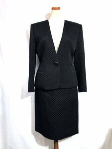 ◆超美品◆Christian Dior ディオール*キルティング*セットアップ*スカートスーツ*ジャケット/スカート*上下*＃11*黒*タグ/替えボタン付