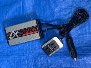 （動作品）インバーター 非常用電源 12V 自動車用 100V ポータブル電源 定格 100W 最大 120W 