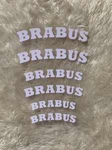 ブラバス　BRABUS ホイールボディブレーキキャリパー等　耐熱 デカール ステッカー 　白湾曲タイプ