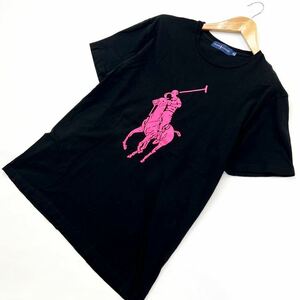 RALPH LAUREN ☆ PINK PONY Tシャツ ブラック ピンクプリント Mサイズ 春夏 アメカジ女子 ストリート 古着MIX ラルフローレン■S1625