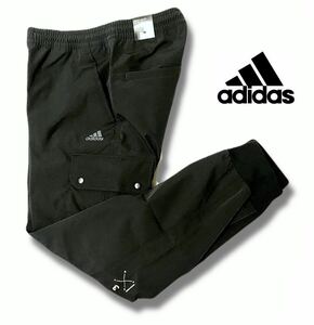 ◆H396新品【メンズL】黒 アディダス adidas ゴルフにオススメ カーゴパンツ スウェット ジョガー