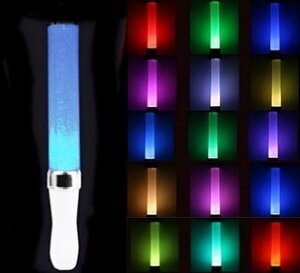 ☆１５色切替☆ LED ペンライト　ライト　フェス・ライブ サイリウム スティックライト アイドルのライブに♪電池入り！