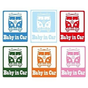 【オリジナル】ハワイアンステッカー・BABY IN CAR・ワゴン・ワーゲン・2　シール・車・自動車