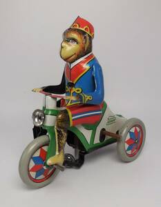 お猿さん モンキー 猿 サル monkey ブリキ 三輪車 ゼンマイ おもちゃ スペイン製 
