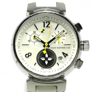 ヴィトン 腕時計 タンブールクロノ ラブリーカップ Q132C レディース ホワイトシェル文字盤/クロノグラフ/SS ホワイトシェル