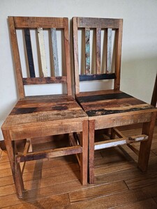 journal standard Furniture（ジャーナルスタンダードファニチャー）DREUX CHAIR チェア 2脚セット ヴィンテージ加工 工業系 古材 希少