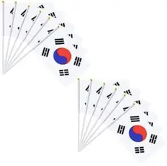 韓国手旗 12個セット 国旗 旗 スポーツ観戦 フラグ 手旗 応援 サポート