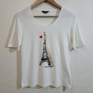 ☆INGEBORG/インゲボルグ/レディース/9号/ 半袖Tシャツ/ホワイト/プリントTシャツ/トップス/カットソー