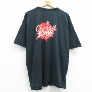 XL/古着 半袖 ビンテージ Tシャツ メンズ 00s Cherry BOMB 大きいサイズ コットン クルーネック 黒 ブラック 23apr26 中古