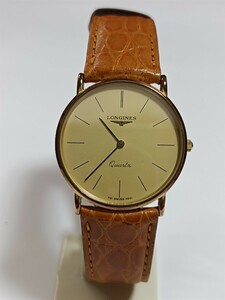 稼働品 ロンジン メンズ腕時計 シャンパン色文字盤 新品電池 LONGINES