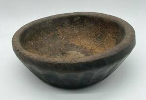 中古◆アフリカ雑貨◆丸いお皿◆ボウル◆盛鉢◆器◆木製◆手彫り