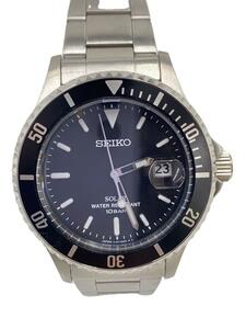 SEIKO◆セイコー/ソーラー腕時計/アナログ/ステンレス/BLK/SLV/SS/V157-HAD0