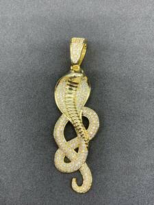 ゴールド キング コブラ 蛇 スネーク ブリンブリン ネックレス ジルコニア