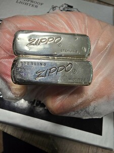 ZIPPO スターリングシルバー　1970~1980イタリックと1992イタリックのヴィンテージ2つセット