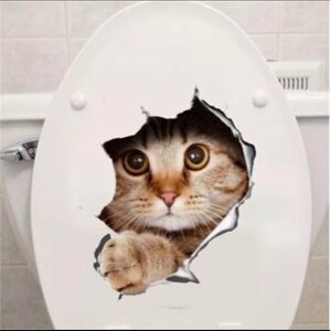 LYW747★インテリアステッカー 猫 シール トイレ 壁 窓 ウォールステッカー ネコ 動物 ペット トイレ