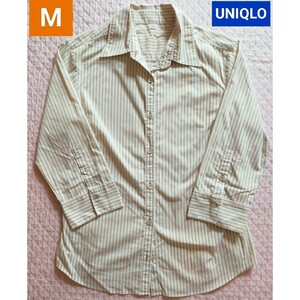 UNIQLO ( ユニクロ ) 七分袖 シャツ ◆ サイズМ　# シャツ　ブラウス 制服ブラウス オフィスウェア　OL　事務服