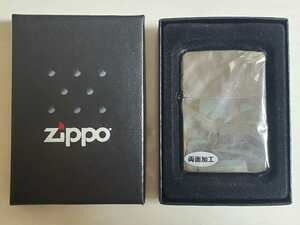 未使用☆ZIPPO ジッポー アーマージッポー ブラックメタル 両面加工 シャイニーカット