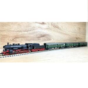 FLEISCHMANN Nゲージ 939981-1/2/3/4 DB ドイツ連邦鉄道 BR 38.2655 蒸気機関車 客車 4両セット EP.III 