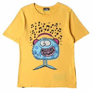 HYSTERIC GLAMOUR ヒステリックグラマー Kevin Lyons キャラクター Tシャツ HYS DUDE 18AW ケヴィン ライオンズ イエロー S 日本製
