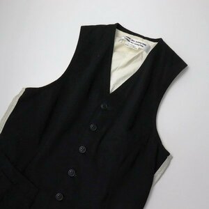 AD2011 COMME des GARCONS コムコム コムデギャルソン バック切替ベスト XS/ブラック ジレ シンチバック【2400013350778】