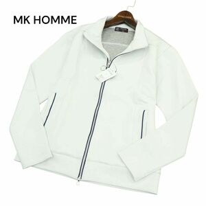 MK HOMME ミッシェルクラン オム 通年 モダール ポンチ★ ダブルジップ ジャケット ブルゾン Sz.M位　メンズ グレー　A4T00811_1#O