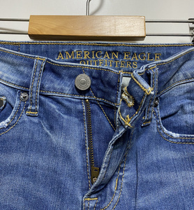 美品☆AMERICAN EAGLE アメリカンイーグル EXTREME FLEX ストレッチ デニムパンツ ジーンズ W29 スキニー ウォッシュ加工