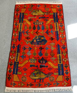 War Rug アフガニスタン手織り絨毯 size:165cm x 101cm