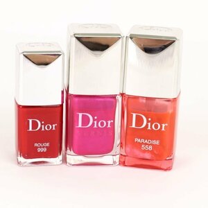 ディオール ネイルエナメル ヴェルニ 999/565/558 ピンク・レッド系 残半量以上 3点セット まとめて レディース Dior