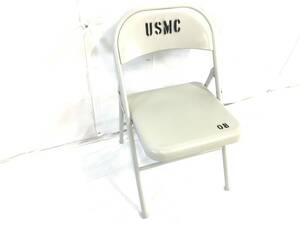 【米軍放出品】☆未使用品 MECO 折り畳みイス USMC オフィス パイプ椅子 1脚 (160)☆XD9MK#24