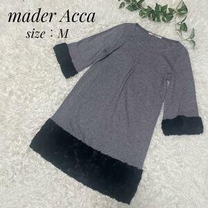 mader Acca レディース　秋冬　膝丈ワンピース　グレー　M