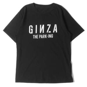THE PARK・ING GINZA ザ・パーキングギンザ Tシャツ サイズ:L ロゴ グラフィック クルーネック Tシャツ PRM-1609-A ブラック 黒 日本製