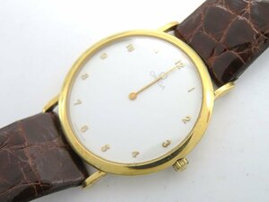 1円■ジャンク■ オメガ デビル ホワイト クオーツ ユニセックス 腕時計 O295