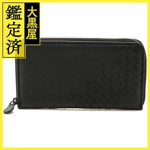 BOTTEGA VENETA　イントレチャートラウンド長財布　311263　ブラック　レザー　 2143100459243　【437】