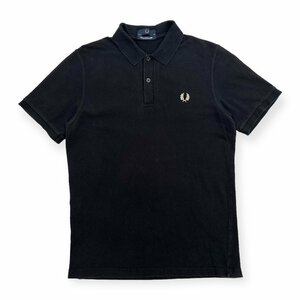 イングランド製◆FRED PERRY フレッドペリー 鹿の子 半袖 ポロシャツ 101cm 40 /黒/ブラック/ヒットユニオン/英国製/UK製