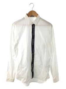 Dior HOMME◆長袖シャツ/コットン/WHT/863c574a1223/18SS/アトリエロゴ/汚れ
