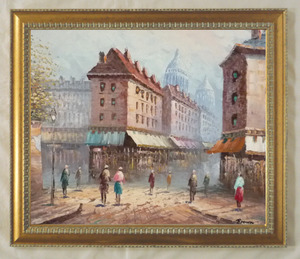 油彩画 洋画 肉筆絵画 （ 額縁付き ）- F10 「パリの街並み-3」