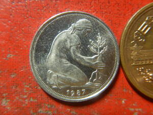 外国・西ドイツ／５０ペニヒ白銅貨（1987年J）　240503