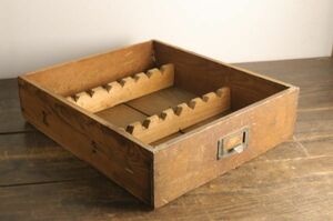 ②古道具 古い家具 引出 木製 小物入れ 木箱 ディスプレイ 昭和レトロ ビンテージ アンティーク AP1210