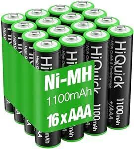 HiQuick 単4 充電池セット 16本 ニッケル水素電池 充電式 単4 約1200回循環充電 1100mAh 単四電池 カメ