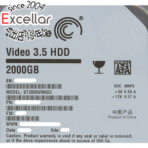 【中古】SEAGATE製HDD ST2000VM003 2TB SATA600 5900 0～100時間以内 [管理:1050023316]